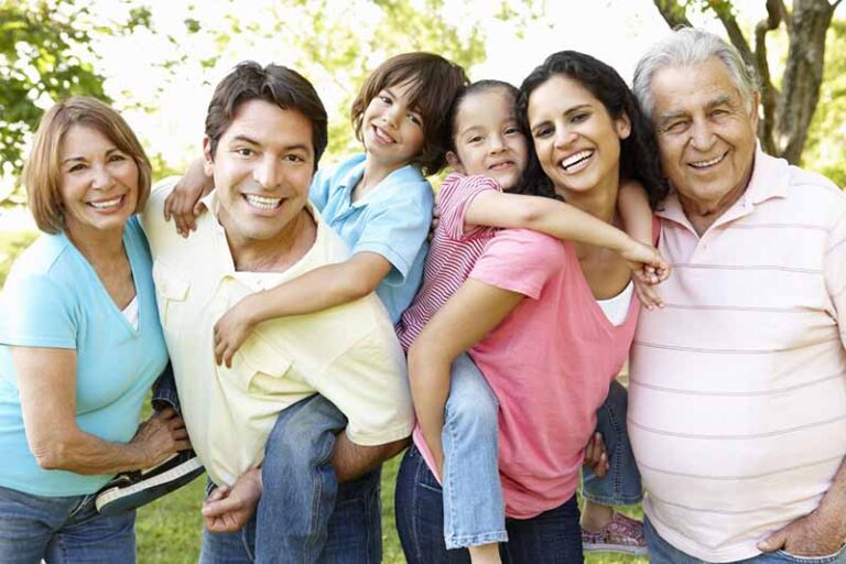 Multi generational Hispanic family